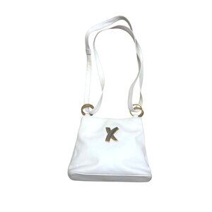 Paloma Picasso Women's Crossbody Shoulder Bag Ivory Italian Leather Vintage